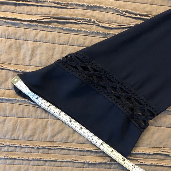 Navy Blue Bell Sleeve Mini Dress - Picture 2 of 4